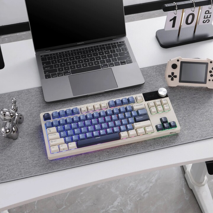 Royal Kludge RKS85 ISO-ES RGB Interruttore sostituibile a caldo Beige Wireless Horizon Blue
