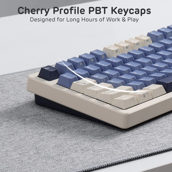 Royal Kludge RKS85 ISO-ES RGB Interruttore sostituibile a caldo Beige Wireless Horizon Blue