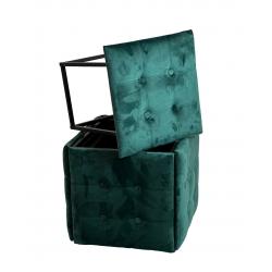 Puff-transformer 5en1 - 5 taburetes en 1 puff botella terciopelo verde