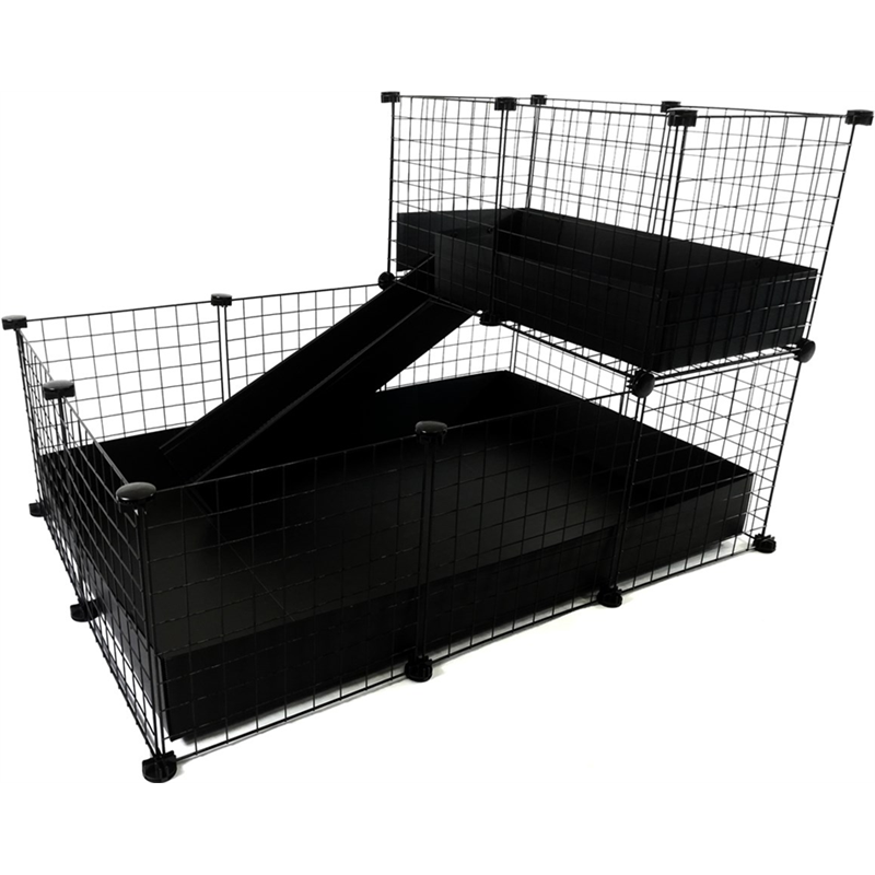 C&C Cage modulaire 3x2 + Loft 2x1+ rampe noire