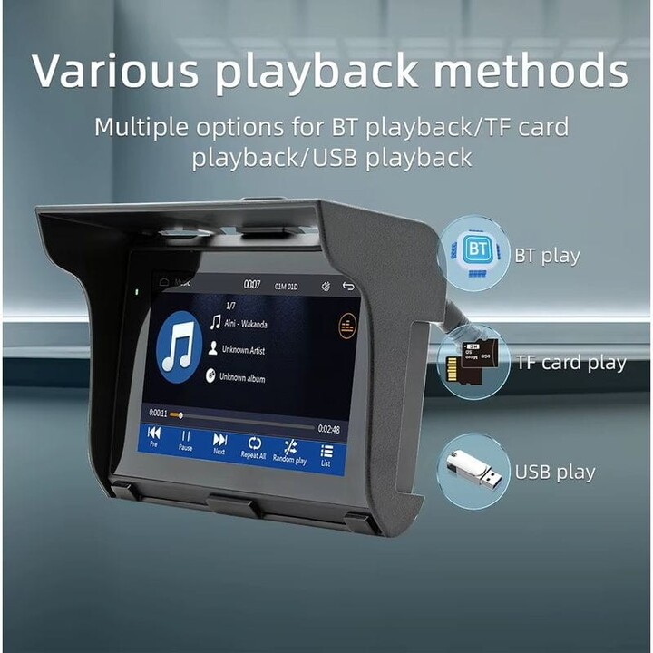 Universal-Touchscreen SWM B5350 5-Punkt-Carplay/Android-Auto-Inalámbrico-Schwarz - Multimedia-Reproductor für Motorräder