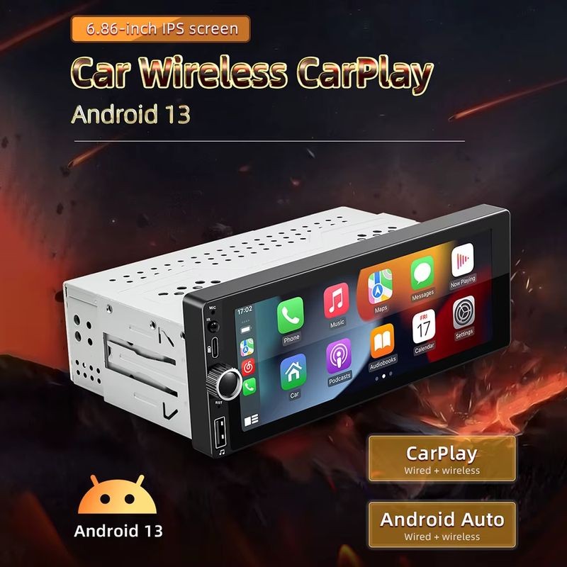 Autorradio 1 DIN SWM D6021A 2GB/64GB GPS Carplay/Android Auto Negro