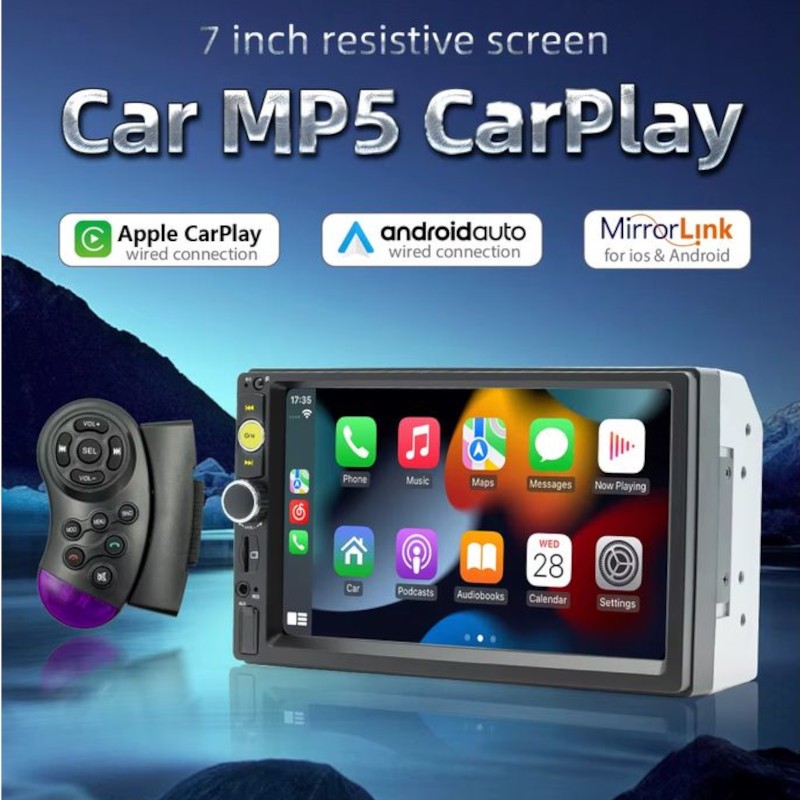 Autorradio 2 DIN SWM F7010C 7 pulgadas Bluetooth/Carplay USB Negro