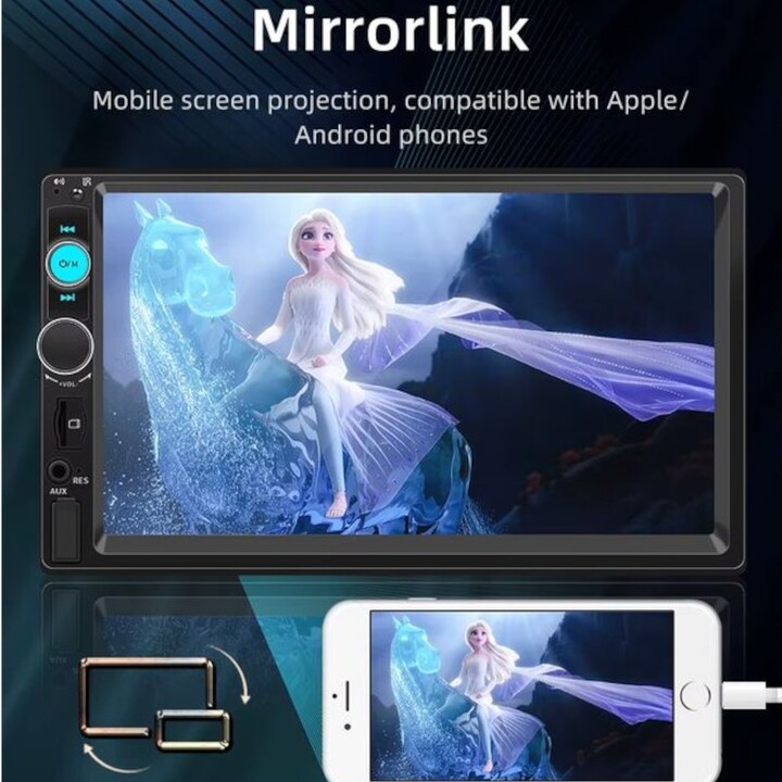 Autorrádio 2 DIN SWM F7010C 7 polegadas Bluetooth/Carplay USB Preto