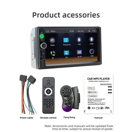 Autorradio 2 DIN SWM F7010C 7 pulgadas Bluetooth/Carplay USB Negro