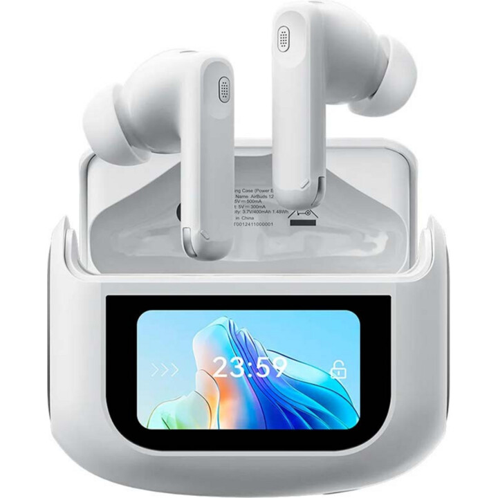 Blackview Airbuds 12 IPX7 Wireless Headphones and Case with LED Screen White