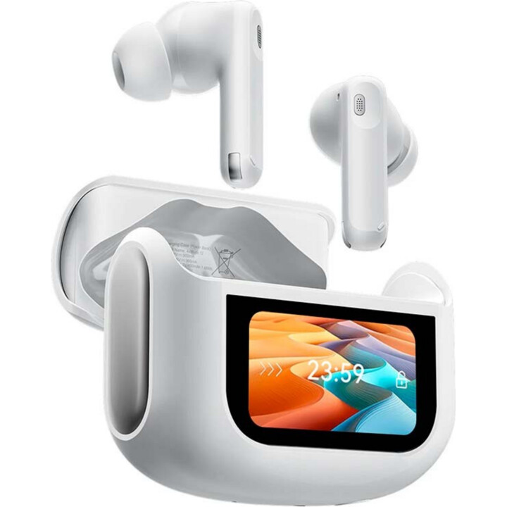 Blackview Airbuds 12 IPX7 Wireless Headphones and Case with LED Screen White
