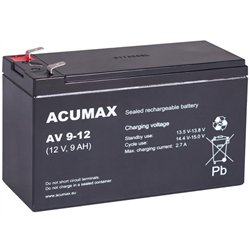 Batteria 12V 9AH VRLA/AV9-12 T2 ACUMAX EMU