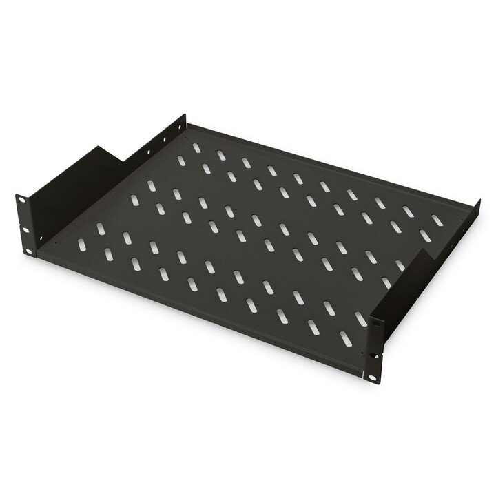 Digitus shelf 19"" cabinets permanently installed from 450mm depth up to 25kg 2HE RAL9005 black (DN-19 TRAY-2-SW)