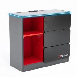 X Rocker Carbon-Tek Gaming Kommode mit LED-Beleuchtung - grau/rot