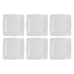 Set of 6 Square Plates Florentina - White, 26.5 cm