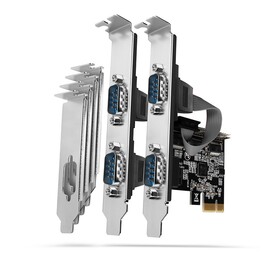 Axagon PCEA-PSN PCIe adapter with 4x serial ports - ASIX AX99100 chipset internal RS-232 interface adapter card