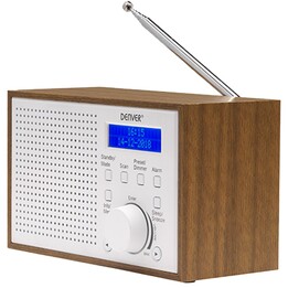 Denver DAB-46WHITE Internet Analogique et numérique Marron, Blanc