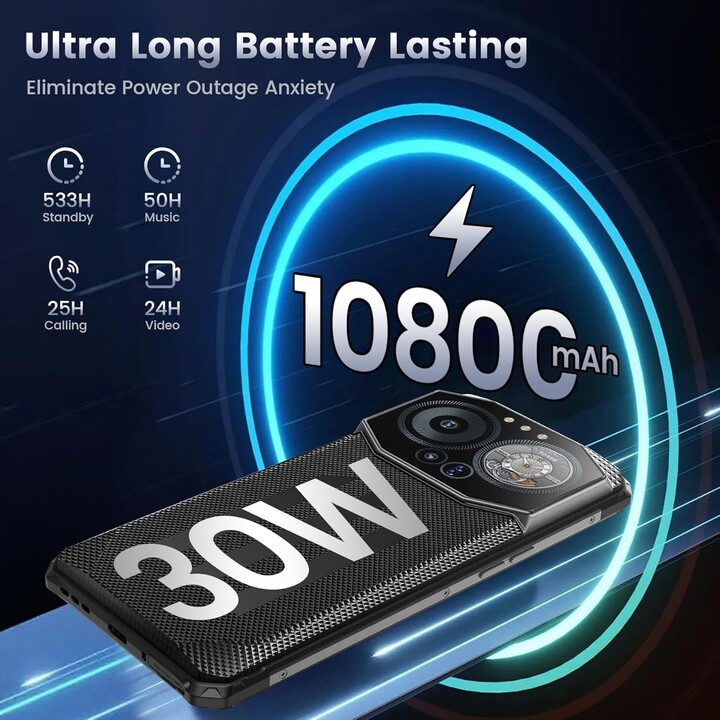 iiiF150 B3, rugged phone, 6.6 inch screen, 8GB RAM, 256GB storage, Gray Color