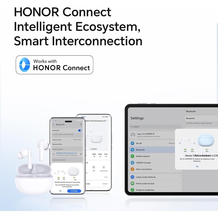 Honor CHOICE Earbuds X7i auricolari wireless bianchi