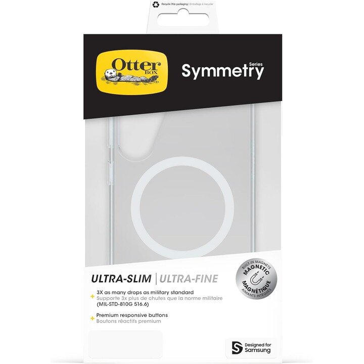 Otterbox Symmetry Series Clear Case avec aimants pour Samsung Galaxy S25 +, Force de choc, preuve de goutte, transparent