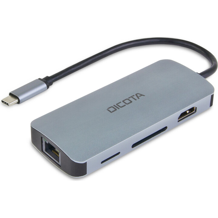Concentrador múltiple DICOTA USB-C 8 en 1 4K PD 100 W