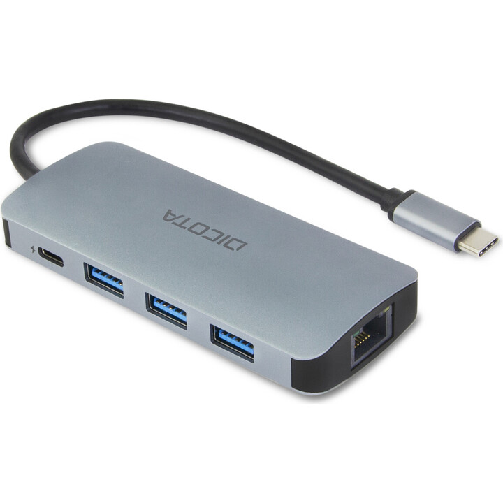 Concentrador múltiple DICOTA USB-C 8 en 1 4K PD 100 W