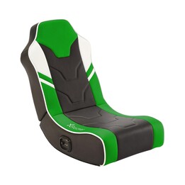 Chaise de jeu au sol X Rocker Shadow 2.0 pour enfants et adolescents avec système audio - Noir/vert