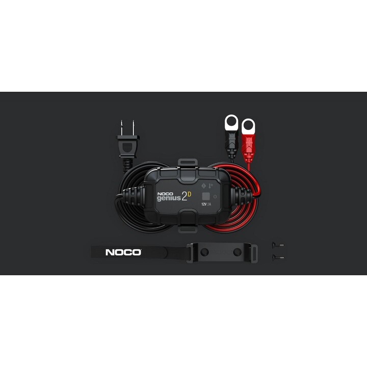 NOCO GENIUS2D: 2A 12V, Smart Battery Charger, Overload Protection and Thermal Compensation, for Lead-Acid Batteries