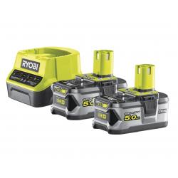 RYOBI RC18120-250 2x Batería 18 V 5,0 Ah + cargador