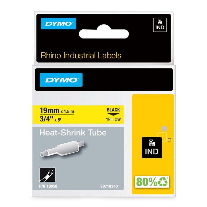 DYMO Etiquetas para tubos termorretráctiles IND - 19mm x 1,5m