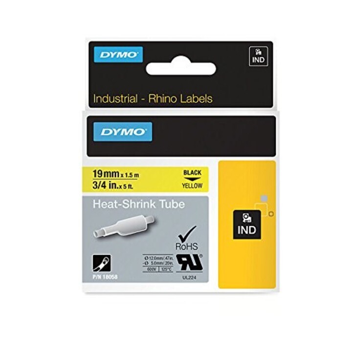 DYMO Etiquetas para tubos termorretráctiles IND - 19mm x 1,5m