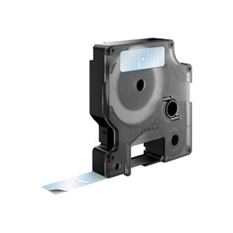 DYMO D1 - Standard Labels - White on Clear - 12mm x 7m