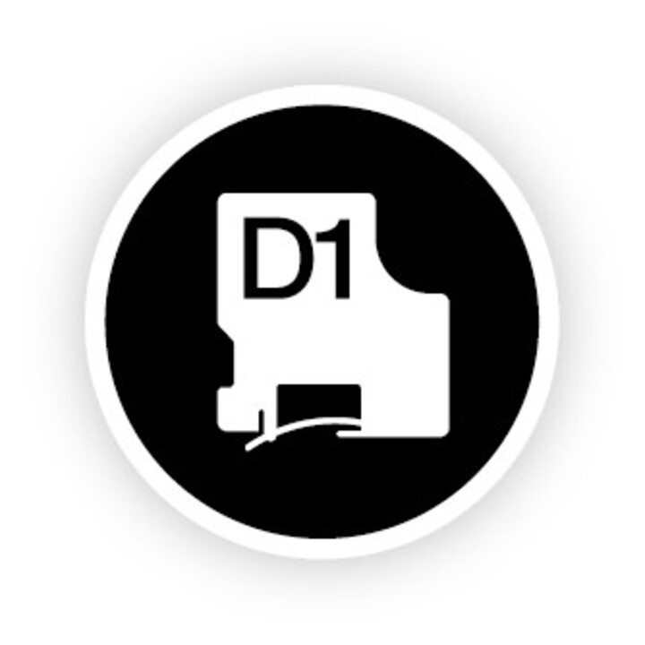 DYMO D1 - Etiquetas Padrão - Branco sobre Transparente - 12mm x 7m