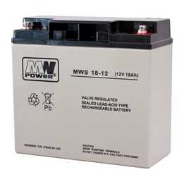 MW Power MWS 18-12 UPS System Battery Sealed Lead Acid (VRLA) 12V 18Ah