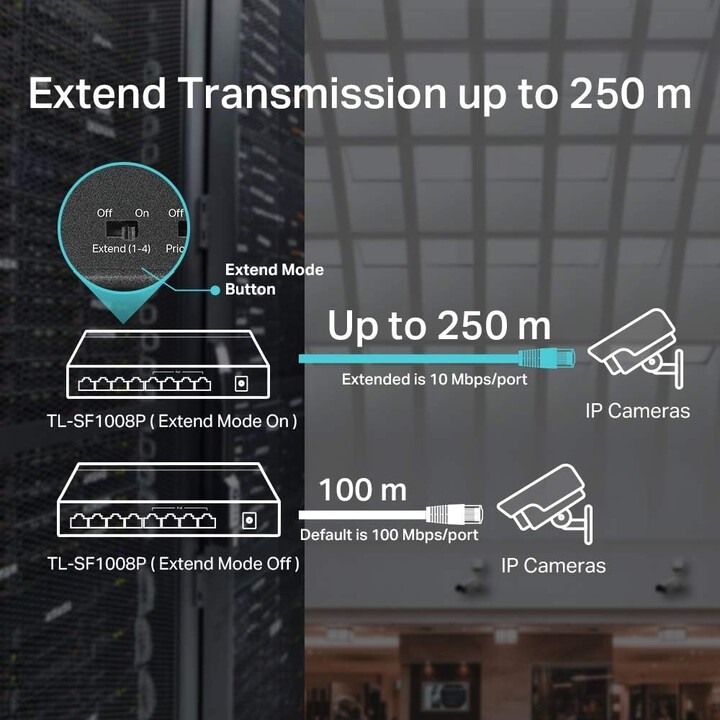 Switch TP-Link TL-SF1008P 8 porte Grigio