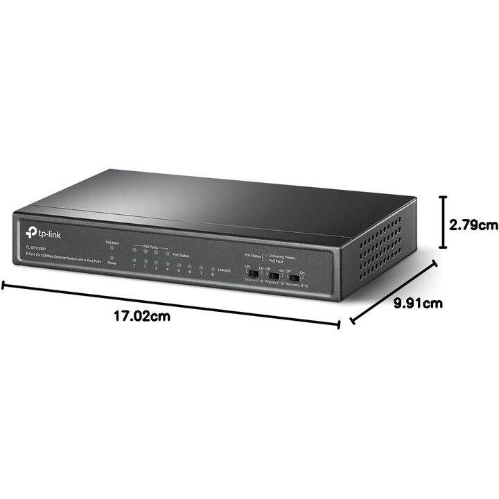 Switch TP-Link TL-SF1008P 8 porte Grigio