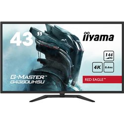 Moniteur LCD|IIYAMA|43"|Gaming/4K|Panneau VA|3840x2160|16:9|144Hz|Mat|0,4 ms|Haut-parleurs|Inclinaison|Couleur Noir|G4380UH