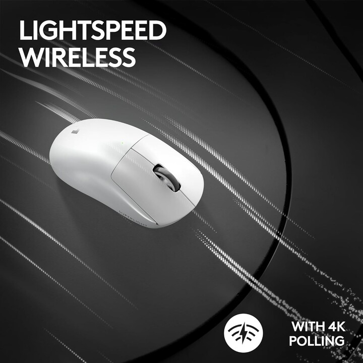 Logitech G Pro X Superlight 2 LightSpeed, mouse de jogos sem fio, 60g, sensor Hero 2, 44K DPI, USB-C, PC/Mac, Branco