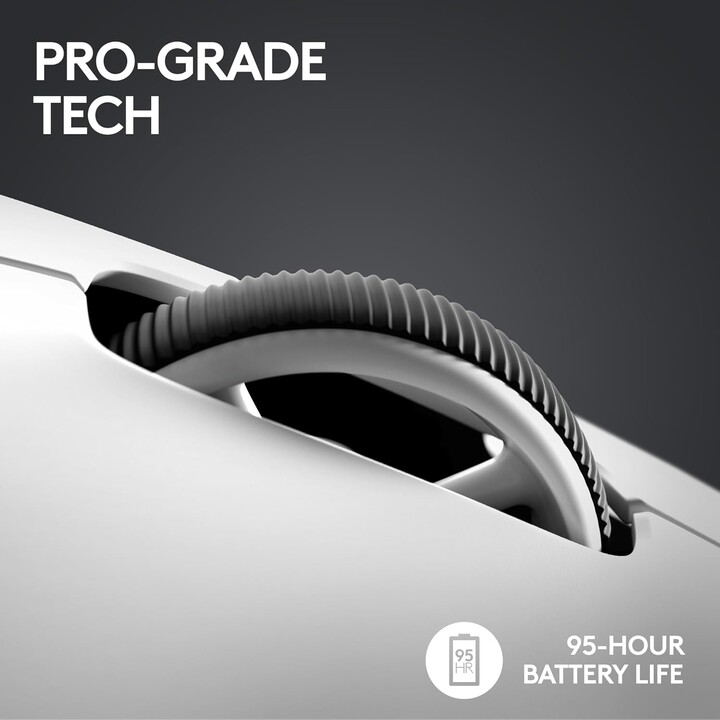 Logitech G PRO X SUPERLIGHT 2 LIGHTSPEED, Wireless Gaming Mouse, 60g, HERO 2 Sensor, 44K DPI, USB-C, PC/Mac, White