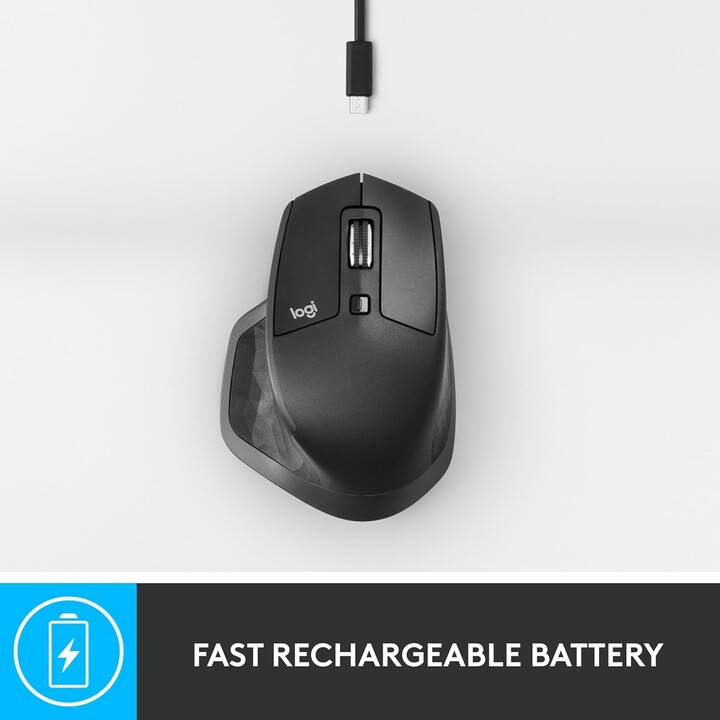 Logitech MX Master 2S, Bluetooth Edition Wireless Mouse, desplazamiento hiper-rápido, recargable, conecta hasta 3, Graphite