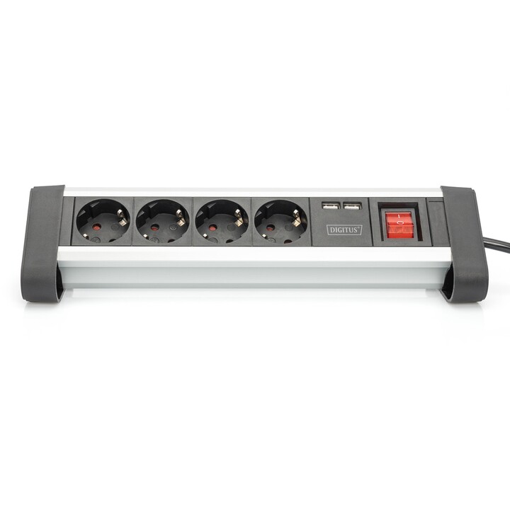 Digitus 4-fach Office-Steckdosenleiste mit 2x USB-Anschlüssen