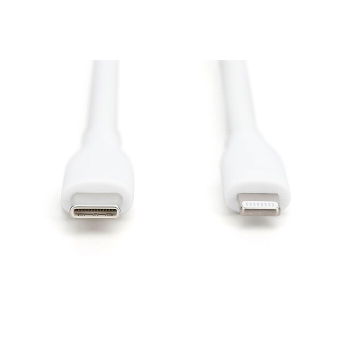 Digitus Lightning Silikon Anschlusskabel, USB-C - Lightning, 1m, weiß