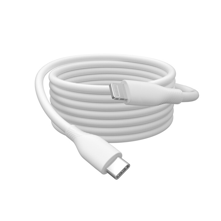 Cabo Lightning de Silicone Digitus, USB-C - Lightning, 1 m, branco