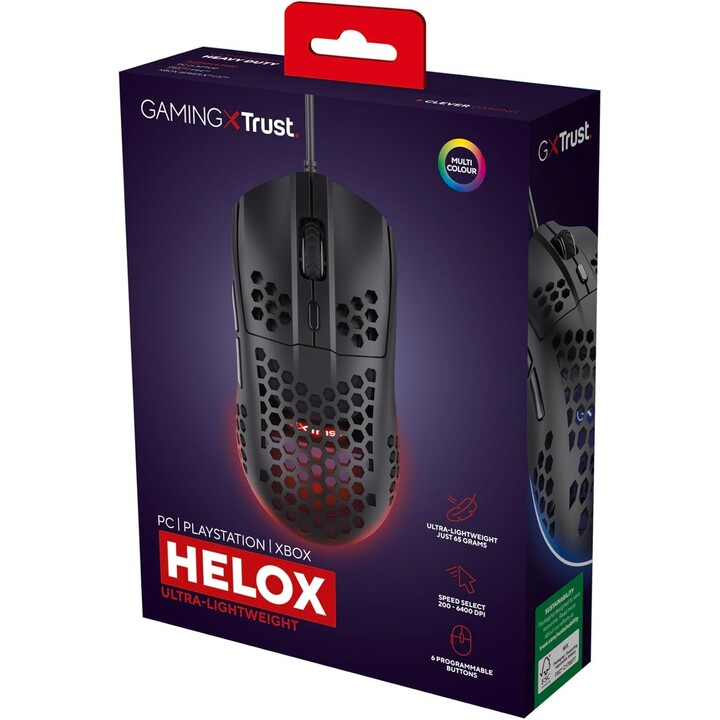 MOUSE USB OPTICAL GXT928 HELOX/LIGHTWEIGHT BLK 25306 TRUST
