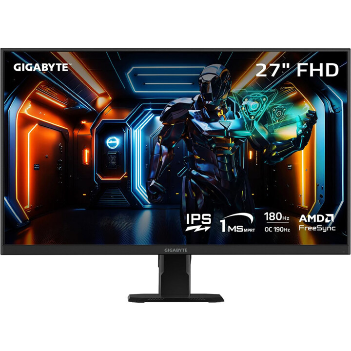 Monitor LCD|GIGABYTE|GS27FA EK|27"|Juegos|Panel IPS|1920x1080|180Hz|Mate|1 ms|Inclinación|Color Negro|GS27FAEK
