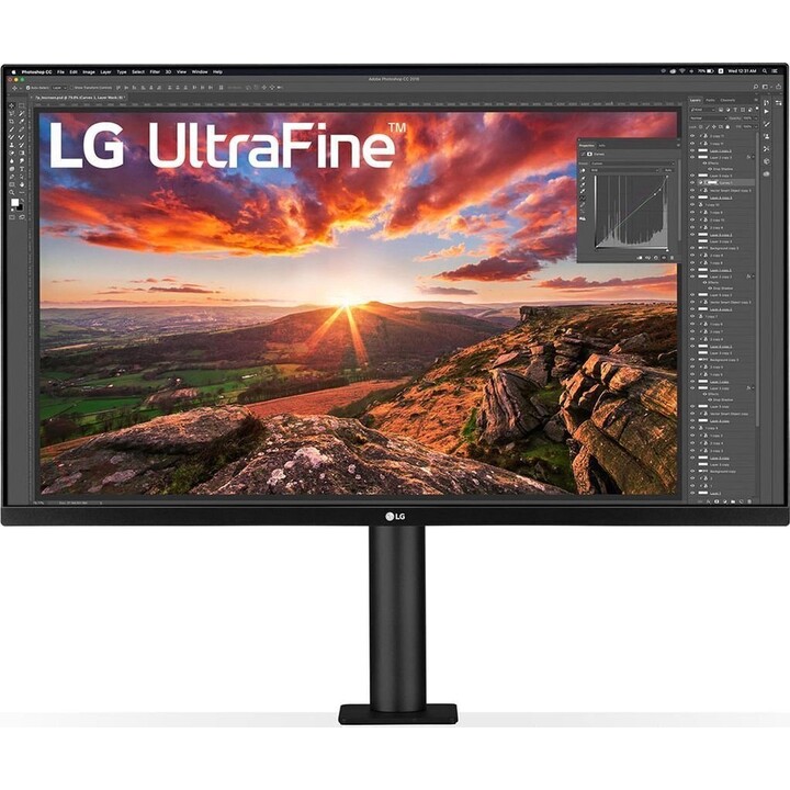 Moniteur LCD|LG|31,5"|Panneau IPS|3840x2160|16:9|60Hz|5 ms|Haut-parleurs|Pivotant|Pivot|Hauteur réglable|Inclinaison|Couleu