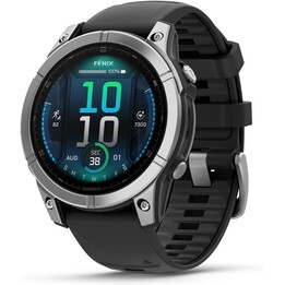 Garmin Fēnix E GPS 47mm Multisport Smartwatch, Training Features, up to 16 days battery life, Black with Stainless Steel