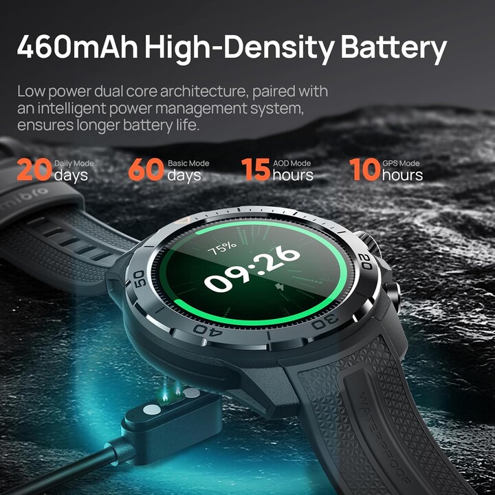 Mibro GS Explorer Smart Watch 1.32 AMOLED con la frequenza cardiaca della pressione arteriosa Fitness in corsa, verde