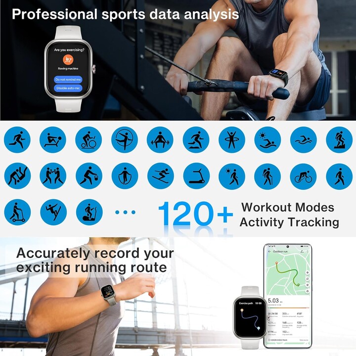Smartwatch Honor Choice, Tracker fitness, SPO2, 1,95 display AMOLED, 12 giorni, GPS, 5ATM, nero