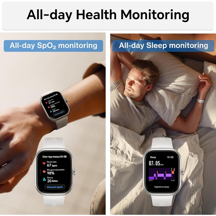 HONOR Choice Smartwatch, Fitness Tracker, SpO2, 1.95 AMOLED Display, 12 Days, GPS, 5ATM, Black