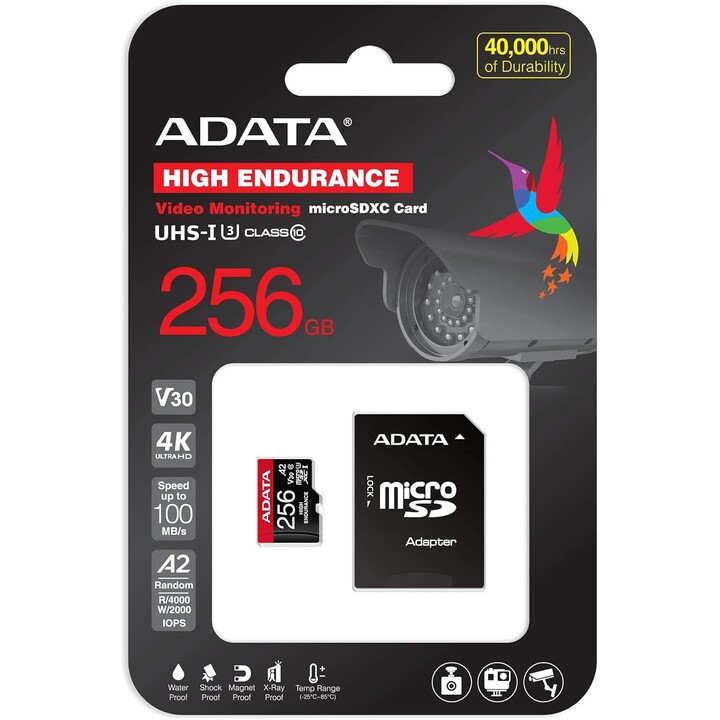 Memoria Micro SDXC 256 GB con adattatore/AUSDX256GUI3V30SHA2-RA1 Adata