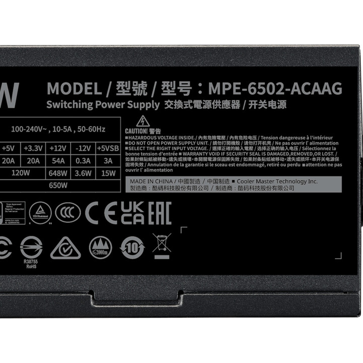 Cooler Master MWE 650-V2 80 Plus Ouro 650W Preto