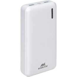 Rivacase VA2572 Powerbank 20000 mAh, batterie externe, entrée et sortie de type C, 2 entrées et 3 sorties, blanc