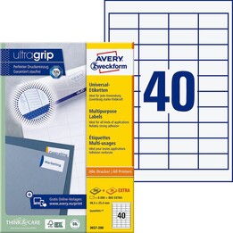 AVERY Zweckform labels 3657 white 48.5 x 25.4 mm - 4,000 pieces